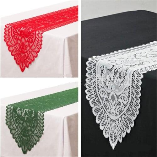 130*33CM Christmas Lace Table Runner Hollow Embroidered Tablecloth Home Dining Table Coffee Table Decoration Tablecloth