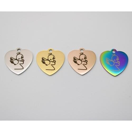 20pcs Angel Charms Stainless Steel Pendant Guardian Angel Charm DIY Handmake Accessories