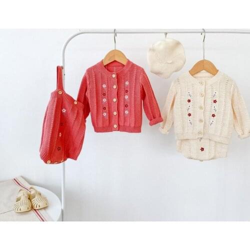 2021 Korea style boys girls 2 pcs set knitted sweater+shorts autumn cotton babys suit 0-3 years WS198