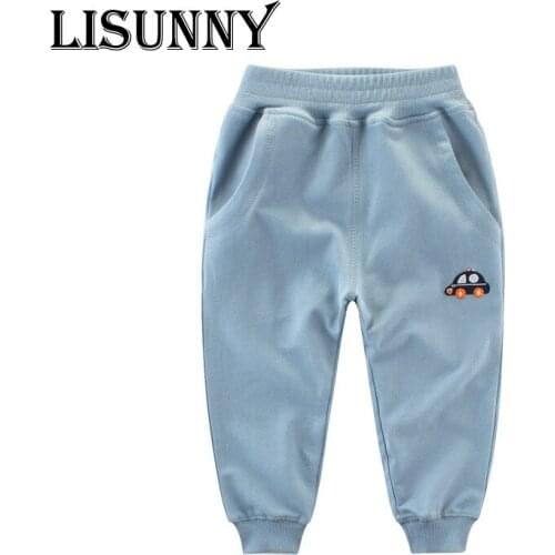 2020 Spring Autumn Cotton Baby Boys Girls Casual Sports Pants Kids Sweatpants Long Trousers Boy Pants Cartoon Car Pattern 2-8y