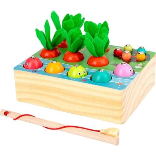 3 in 1 Wooden Carrots Toys for Kids Educational Toys Fine Motor Skills Block Puzzles Sorting Game Birthday Gifts for Baby child
