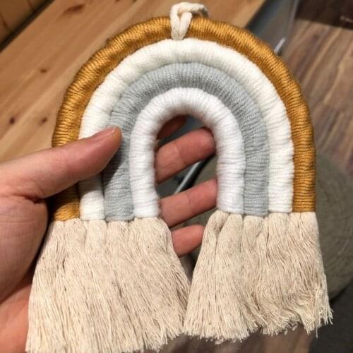 4 Layers Macrame Rainbow Wall Decor for Bedroom Nursery Baby Kids Rooms Colorful Tapestry Rope Woven Tassel Wall Hanging Au03 21