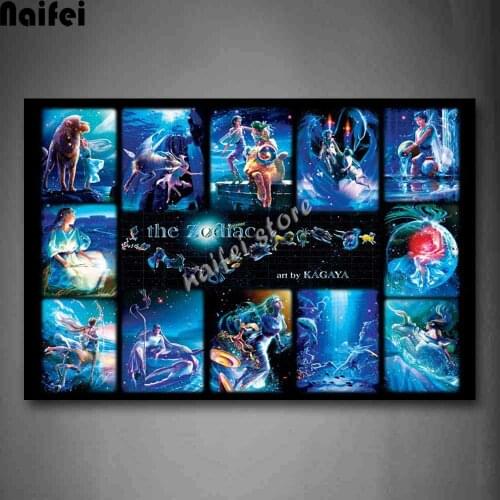 Diamond Embroidery The Zodiac Constellation Full Square/Round Diamond Painting Cross Stitch Mosaic Rhinestone Bead Handmade Gift