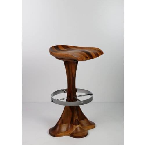 Liza Solid Walnut Bar Chair luxury wood bar chair