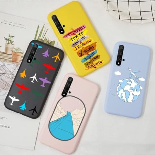 Airplane Travel Case For Huawei Honor 20 Pro Lite 10 10i 20S 20i NOVA 5T P Smart Pro 2019 Y6 Y9 Honor 8A Prime Cover Silicon TPU