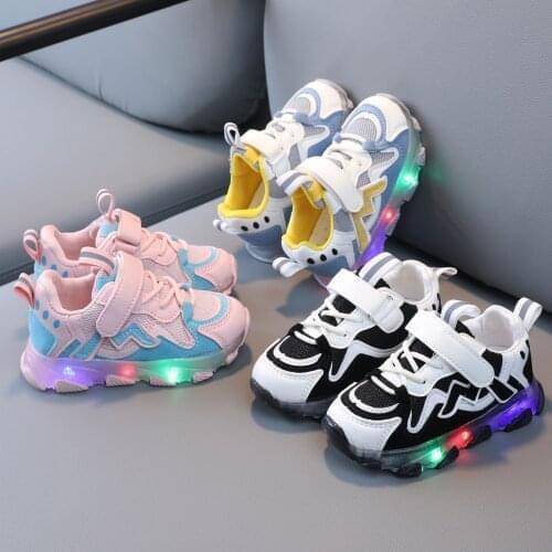 Kids Casual Sneakers Running Shoes Children Kids Baby Girls Led Light Luminous Running Sport Shoes Mesh Sneakers Boots Shoes