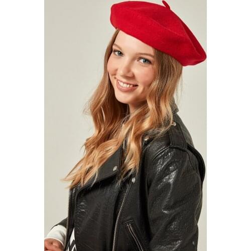 For women Woolen Red French Painter Beret 30 WOOL 70 POLYAMIDE TURKISH MADE Stylish Design Welcome Quality Useful 2021 Trend Style Fashion New Model Women Beret Model For Cold Weather Great Product Convenient