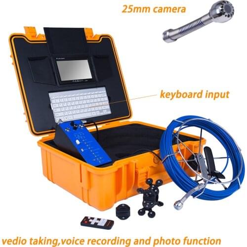 25mm Camera Head 7''LCD Pipeline Inspection Endoscope Video Camera 20m Cable Drainage Pipe Sewer Detection System