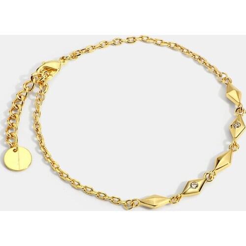 Europe & America ins style geometric diamond bracelet 925 sterling silver inlaid zircon fashion DIY fine jewelry mother day gift