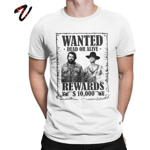 T Shirt Men Bud Spencer Terence Hill Wanted Lo Chimavano Classic Epic Movie Tshirt 100% Cotton Tees Graphic Tops Vintage T-Shirt