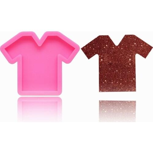 HMZCN Bright T-Shirt shape Shiny keychains Silicone Molds DIY Shirt Jewelry Epoxy Resin Molds kitchen tools For kitchen