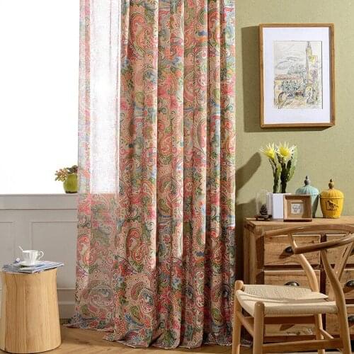 Modern Simple Style Chinese Curtain Polyester/Cotton Printed Jacquard Curtain for Living Room and Bedrooms