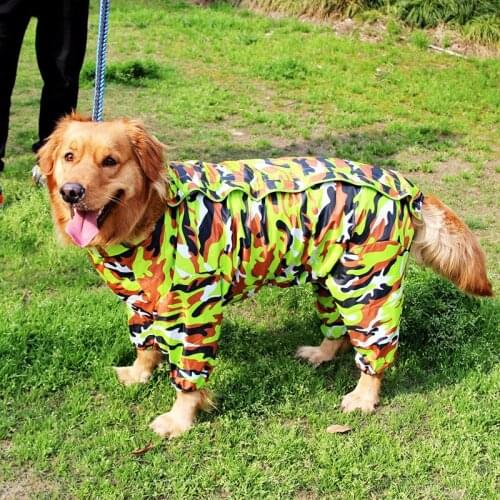 Cool Camouflage Pet Dog Raincoat Hoody Waterproof Rain Lovely Jackets Coat Apparel Clothes For Medium Big Large Dogs