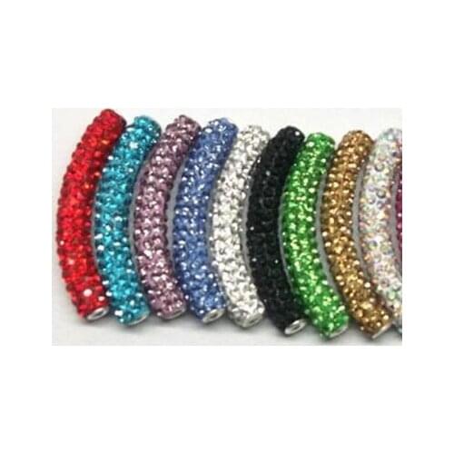 Best clay btert3e red mixed multi color long bending tube beads Wholesale DIY bead jewelry bracelet crystal