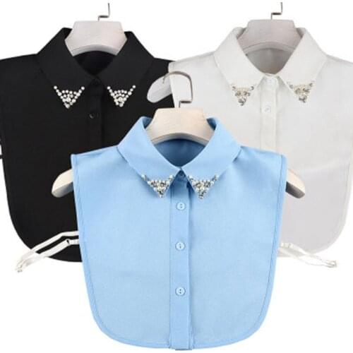 The New Ladies Fake Collar Shirt All-Match Fake Collar Chiffon Imitate Pearl Women Fake Collar Formal Dress Shawl Wholesale