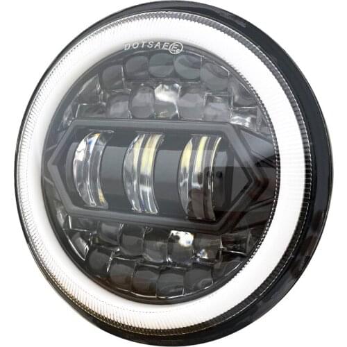 Newest 5.75 inch Led headlight halo Ring white DRL Angel eye For Dyna Sportster Softail 1pcs 5 3/4"Headlamp