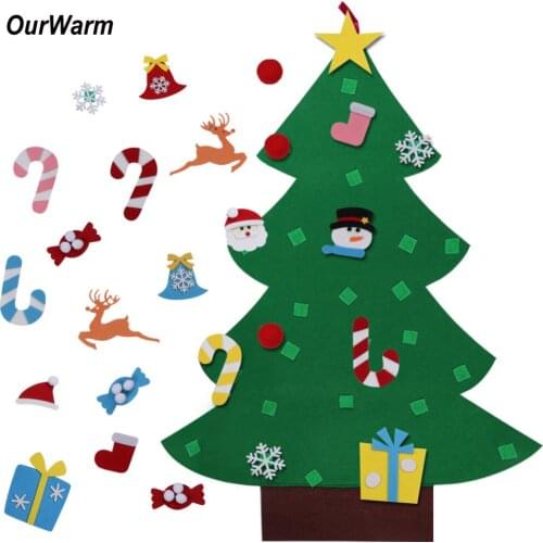 OurWarm Creative Felt DIY Craft Gift Handmade Felt Christmas Tree Kids Birthday Party Decorations Children Room Decoration