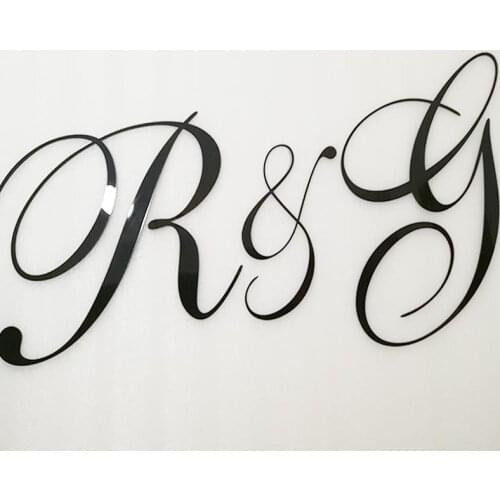 Custom Initial Name Sign Wood Acrylic Wedding Backdrop Wall Decors Capital Letter Door Sign Engagement Party Room Decor