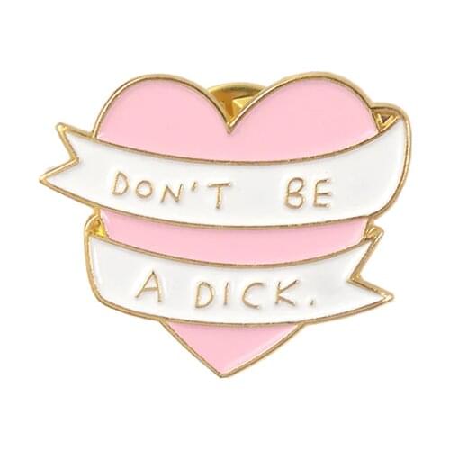 Pink love brooch cloth bag denim micro chapter brooch Wholesale For Women