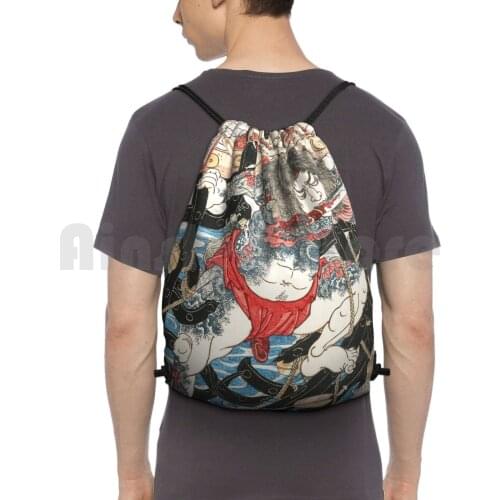 Rori Hakucho Chojun Backpack Drawstring Bag Riding Climbing Gym Bag Japanese Japan Asian Vintage Retro Anime Manga