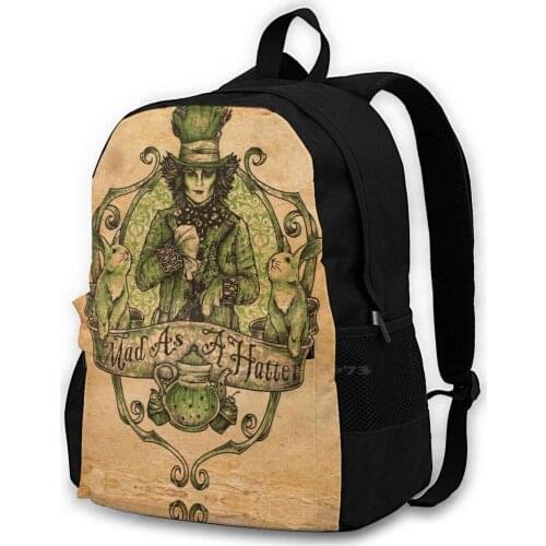 Mad As A Hatter School Bags For Teenage Girls Laptop Travel Bags Alice Wonderland Burton