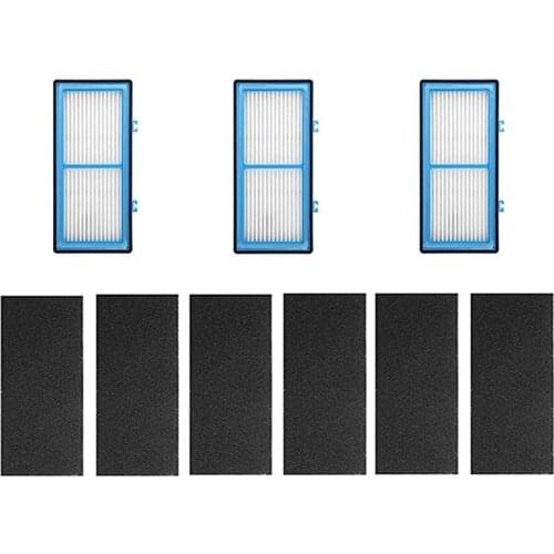 Replacement 3 HEPA Air Filter + 6 Carbon Booster Filters for Holmes AER1 HAPF30AT Series