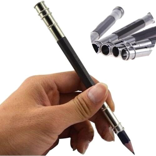 2 PCS Drawing Pencil Extender Device Lengthened Carbon Rods Clip Lengthening Bar Pencil Sketch Art Office School Accessories