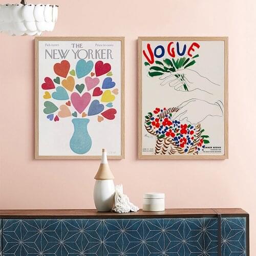 New Yorker Vintage Canvas Painting, Retro Poster, Antique Magazine Prints,Colourfu Wall Pictures，Fashion Home Decor