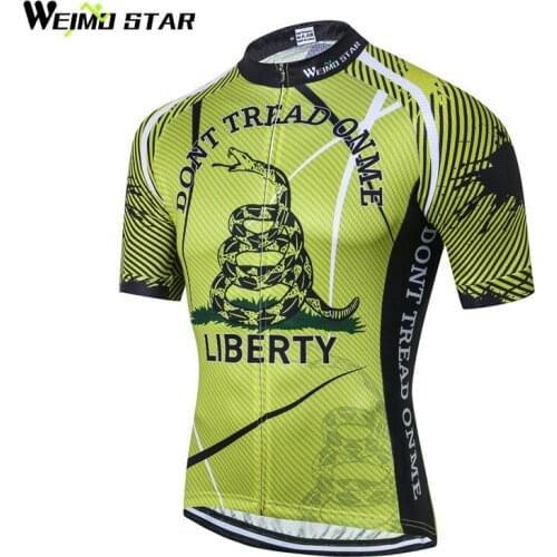 Weimostar USA Don't Tread On Me Cycling Jersey Top Men Short Sleeve Racing Sport Bicycle Cycling Clothing Road MTB Bike Jersey