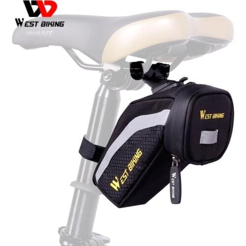 WEST BIKING Bicycle Polyester Back Seat Repair Tools Pocket Bike Seat Mesh Tube Pack Cycling Saddle Bag Bike Pocket Seat Bags