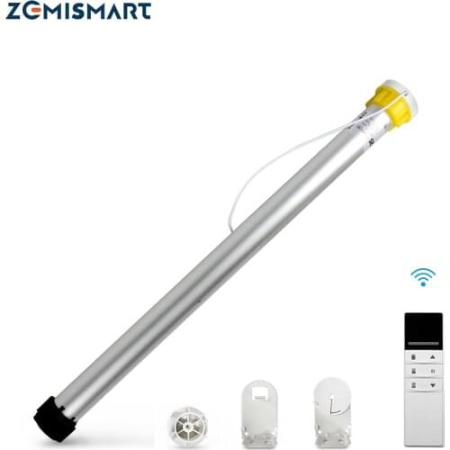 Zemismart RF Control Rechargable Smart Roller Shade Blind Motor Built in Battery for 38mm Tube