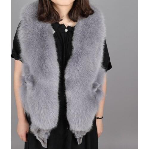 Maomaokong2019 winter new style Womens clothing 100% Real natural fox fur vest Loose sleeveless Fashion warmth