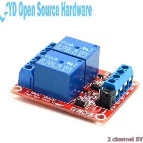 1pcs 5V 2 Channel 2 Road Relay Module with Optocoupler Isolation Supports High and Low Level Trigger