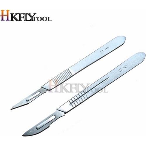 10Pcs 23# 11# Carbon Steel Scalpel Surgical Blades For PCB Circuit Board and 1Pcs Stainless Steel Handle Tool Parts