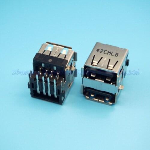 10pcs/lot double USB Jack USB wire socket USB Port for lap-top HP DELL etc