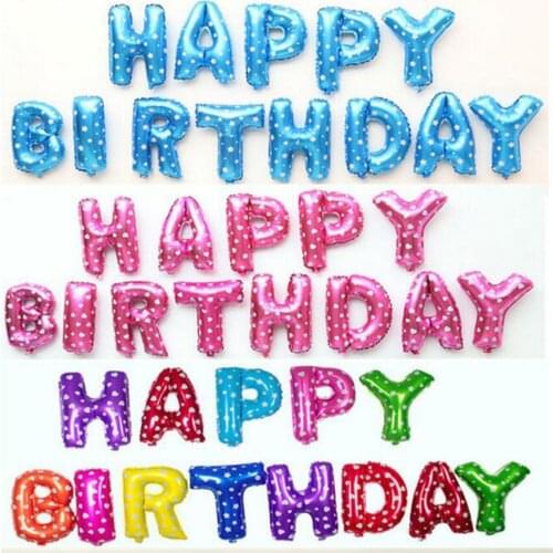 13pcs/set 16inch Colorful Letter HAPPY BIRTHDAY Foil Balloons Kids Birthday Party Decorations Letter Balloons Birthday Supplies