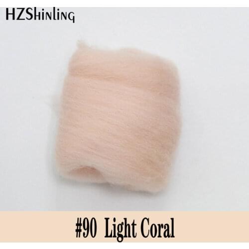 5 g Super Soft felting Short Fiber Wool Perfect in Needle Felt and Wet Felt Light Coral Color Wool Material DIY Handmade