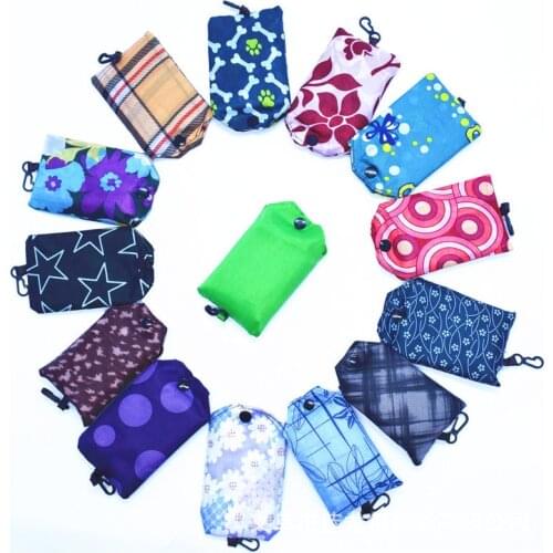 5pcs Creative Portable folding shopping bag nylon bags Foldable Waterproof ripstop Shoulder Bag polyester storage handbag