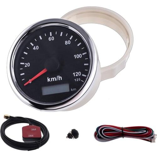 85MM GPS Speedometer 125 km/h Odometer With Over Speed Buzzer Alarm Left Right High Beam Red Backlight For Car Boat Truck