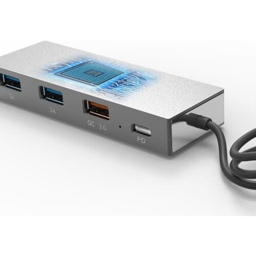 Car charger Android TYPEC Apple PD metal fast charge QC3.0 one for four cigarette lighter usb multifunction