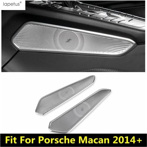 Center Console Speaker Panel Tweeter Audio Loudspeaker Cover Kit Trim Stainless Steel Accessories For Porsche Macan 2014 - 2020