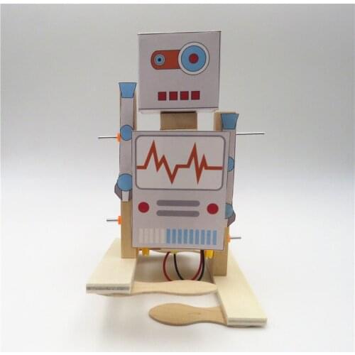 DIY Wooden Electric Science Walking Robot Toy Model Kit Assembly Toys For Boys Creative Physics Experiment Educational Toys Gift