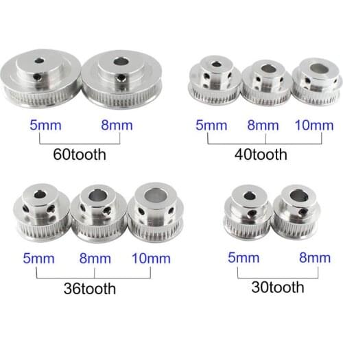 3D Printer Parts GT2 Timing Pulley 30 36 40 60 Tooth Wheel Bore 5mm 8mm Aluminum Gear Teeth Width 6mm 2GT Accessories For Reprap