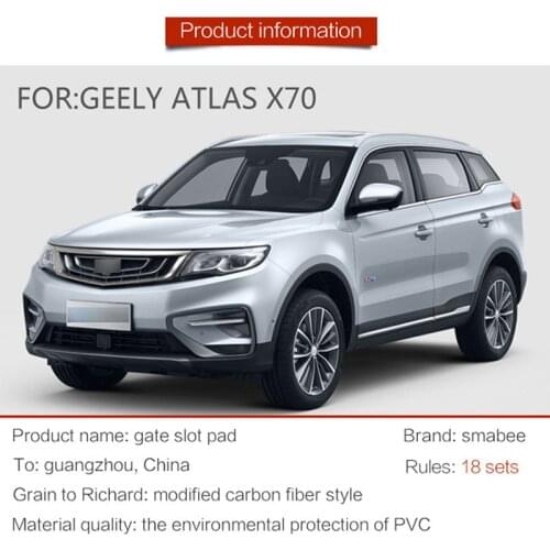 For GEELY ATLAS Proton X70 2017 2018 2019 Emgrand X7 Sport Interior Door Pad Cup Holders Non-slip mats Pack of 18pcs