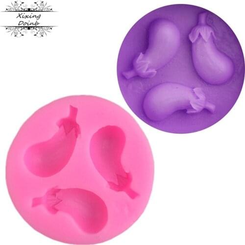 DIY eggplant shape Chocolate Mold silica gel mold soft candy cake decoration kitchen baking cake tool candy