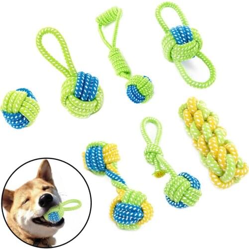 Dog Toys Pet Supply Dog Chew Teeth Clean Outdoor Traning Fun Playing Green Rope Ball Toy For Large Small Dog Cat toys 23