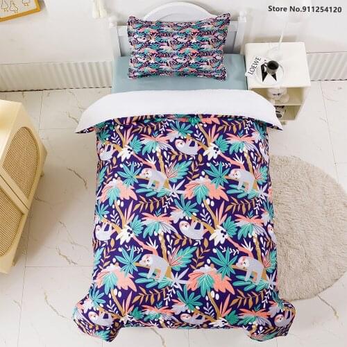 Tropical Plant Leaves Print Duvet Cover Sets 2/3 Piece Koala Bedding Sets Queen King Size Bedclothes Pillowcase Home Textiles