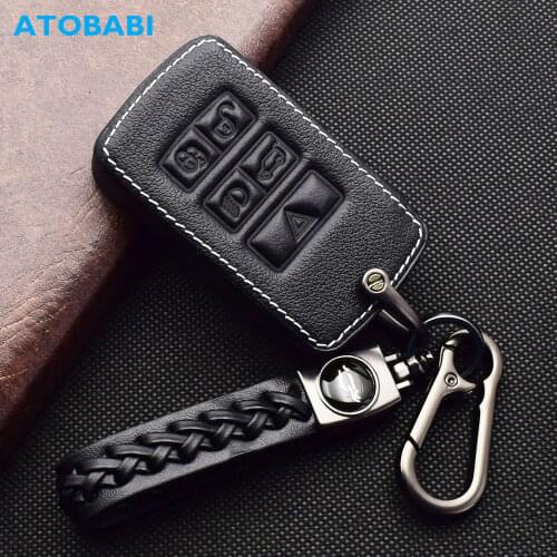ATOBABI Leather Car Key Case For Land Rover Discover Sport Range Rover Evoque 2020 Jaguar F-Pace 2021 Smart Remote Control Cover