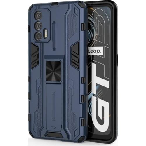 Magnetic Kickstand TPU Bumper Armor Shockproof Case For OPPO Realme GT Lens Protection Hard PC Protective Back Cover Fundas