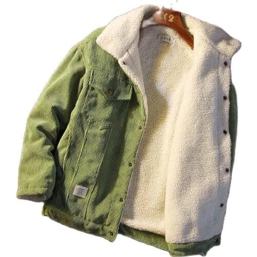 2021 Mens Jackets and Outerwear Fashion Warm Corduroy Thick Jackets Winter Fashion Mens Jackets Plus Size Clothes Daily